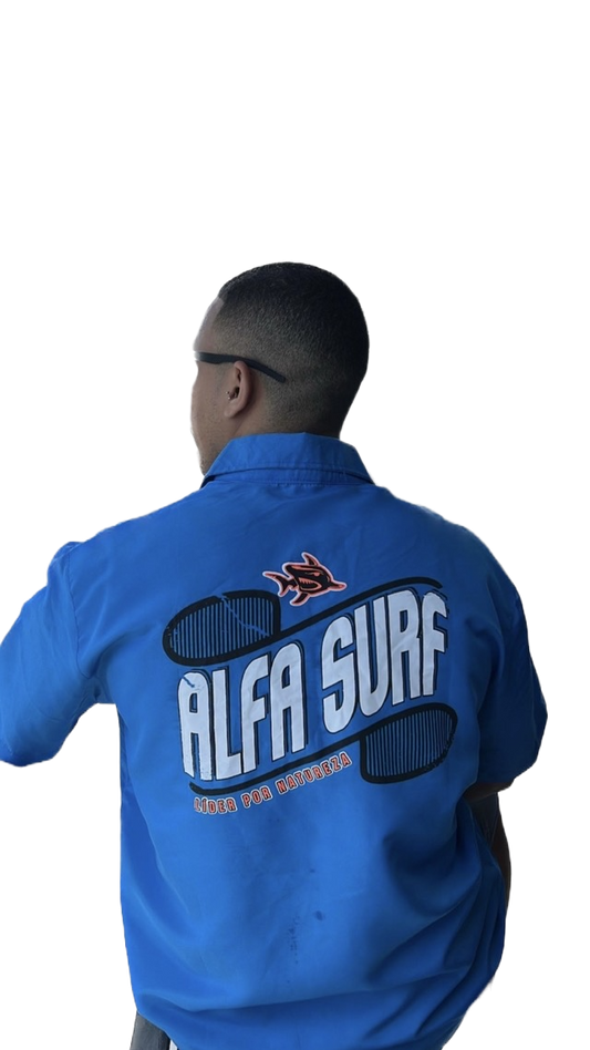 Camisa Botao Alfa surf "Blue"